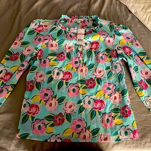 NWT Kim Rogers floral print blouse, petite medium